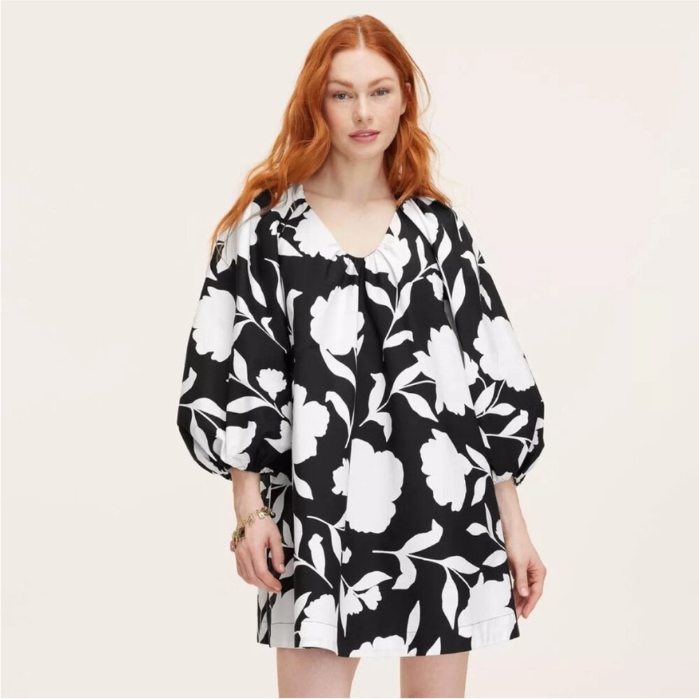 kate spade Black and White Floral Mini Dress